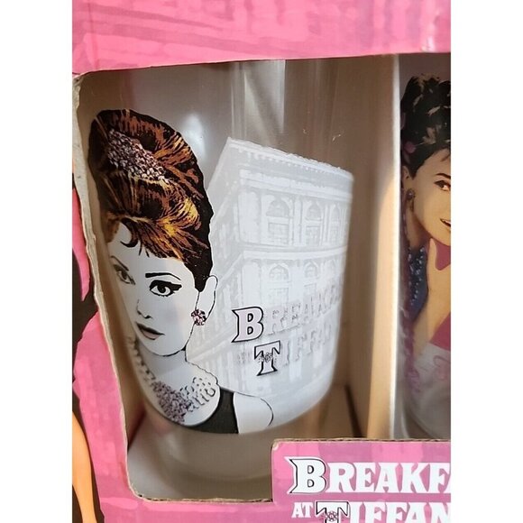 VINTAGE 1995 BREAKFAST AT TIFFANY'S GLASSWARE SET BY AVELA TWO 16 OZ GLASSES NEW - Picture 3 of 5